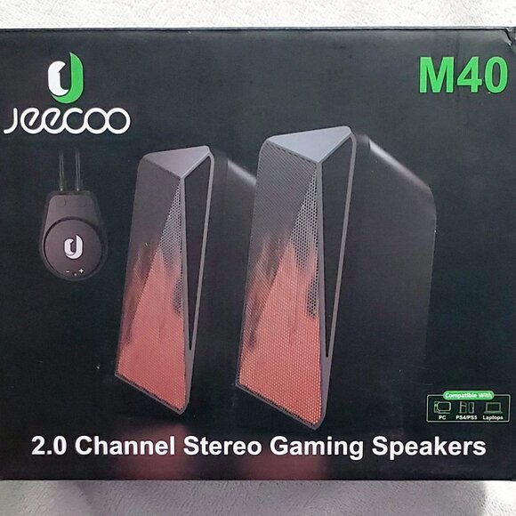 "JEECOO M40" Bluetooth Gaming Computer Speakers w/ 3.5mm AUX for Laptops&Tablets - Picture 1 of 16